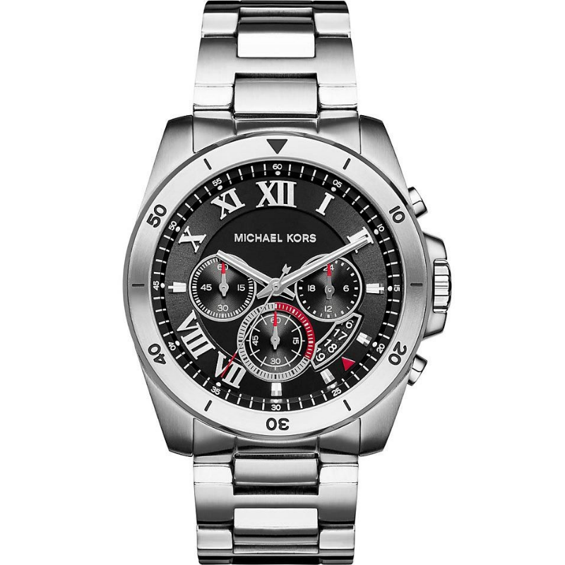 Michael Kors Men's Quartz Silver Stainless Steel Black Dial 44mm Watch MK8438